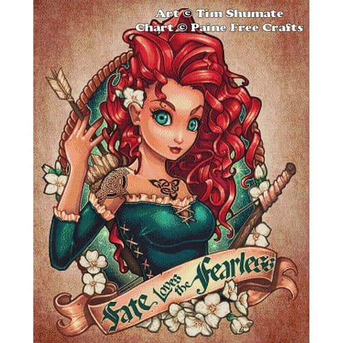 Fate loves the Fearless by Paine Free Crafts printed cross stitch chart